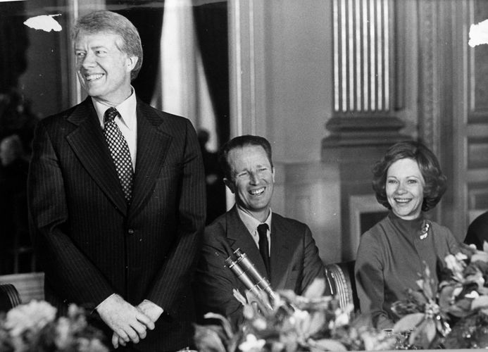Le président américain Jimmy Carter reçoit le roi Baudouin, 1978 (c) Odette Dereze / GermaineImage / akg-images