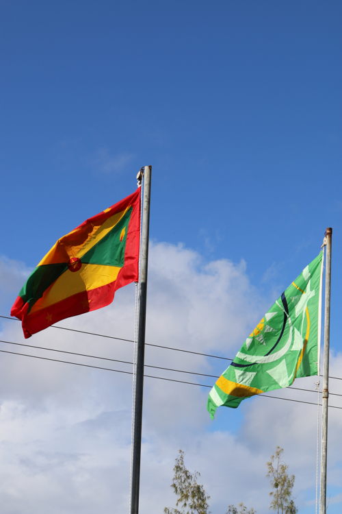 Flag raising ceremony at the OECS Commission to celebrate the 44th Anniversary of Independence to Grenada