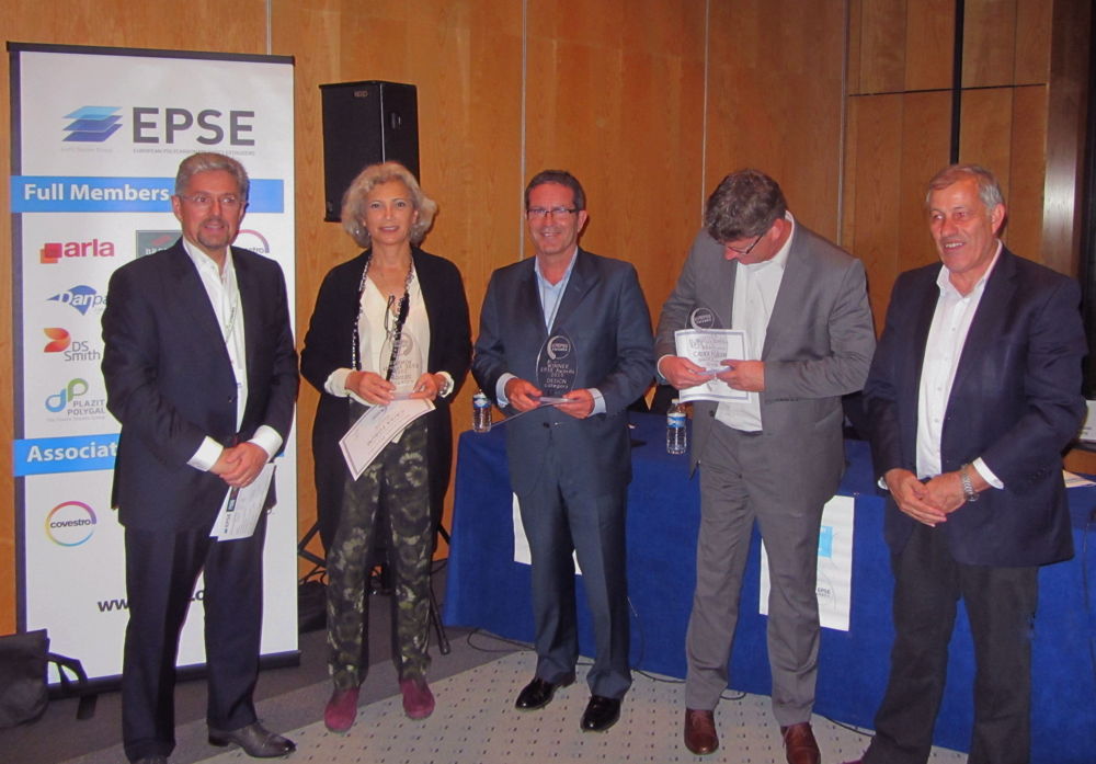Design Category winning team. From the left: F. Midy (Jury President), C. Pinos (Estudio Carme   Pinos), J.M. Riutort (GET), P. van den Bleek (SABIC),H. Goldman (EPSE President)