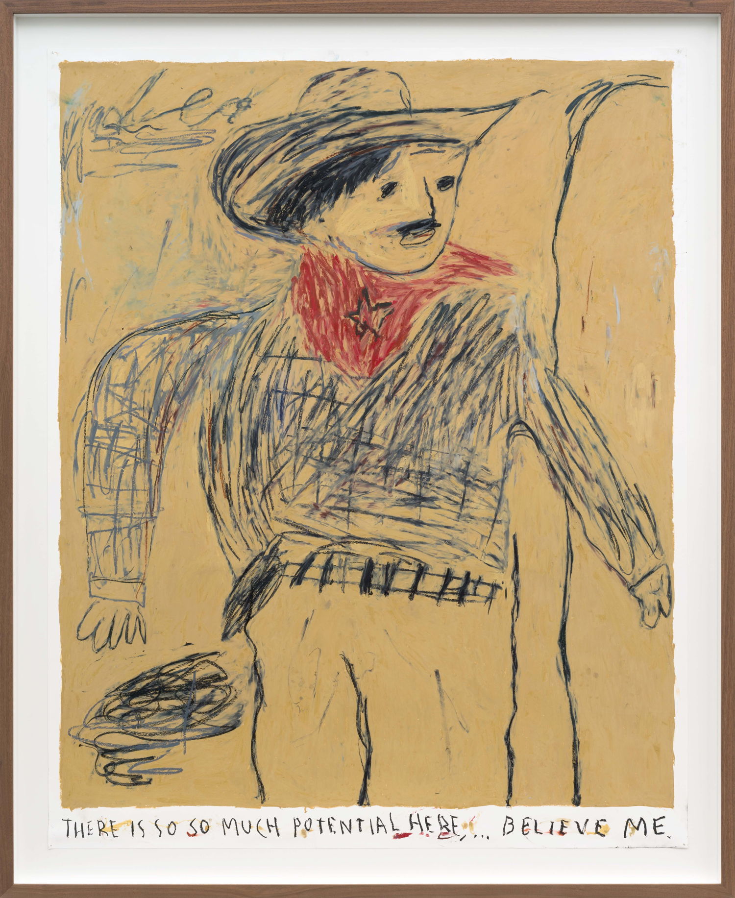 RINUS VAN DE VELDE There is so much potential here, ..., 2024 oil pastel on paper 204 x 163 cm. Courtesy Tim Van Laere Gallery, Antwerp-Rome