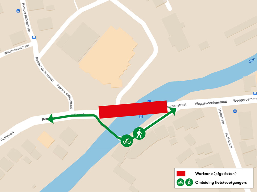 omleiding fietsers en voetgangers