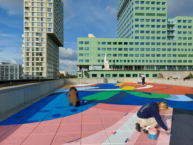 Larsen Bervoets dakschildering DAKkan stad Antwerpen AP Hogeschool