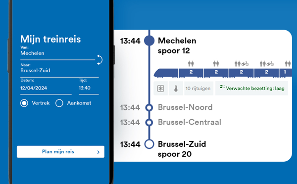 NMBS-reisplanner toont nu ook de samenstelling van de trein
