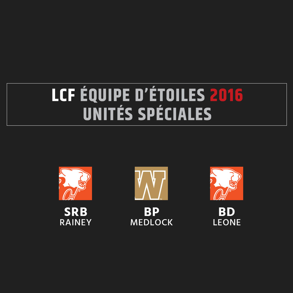 Équipe d'étoiles 2016 de la LCF - Unités spéciales