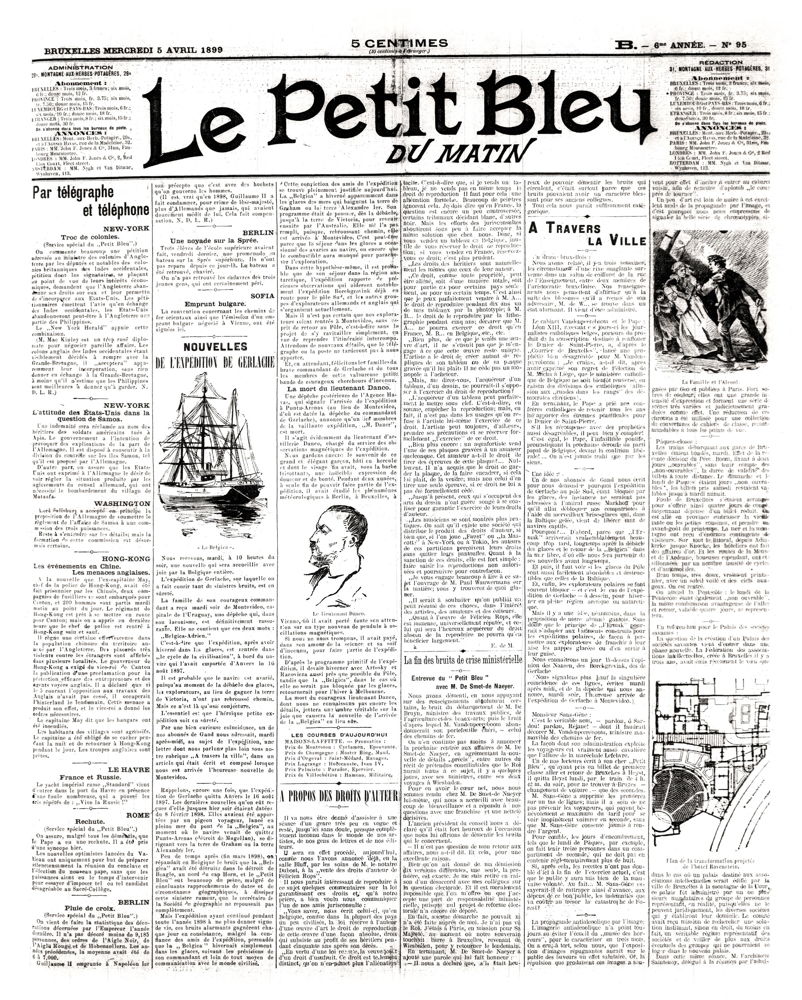 Nouvelles de l'expédition parues dans Le Petit Bleu du 5 avril 1899