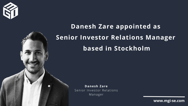 Preview: MGI - Media and Games Invest SE: Danesh Zare appointed as Senior Investor Relations Manager based in Stockholm