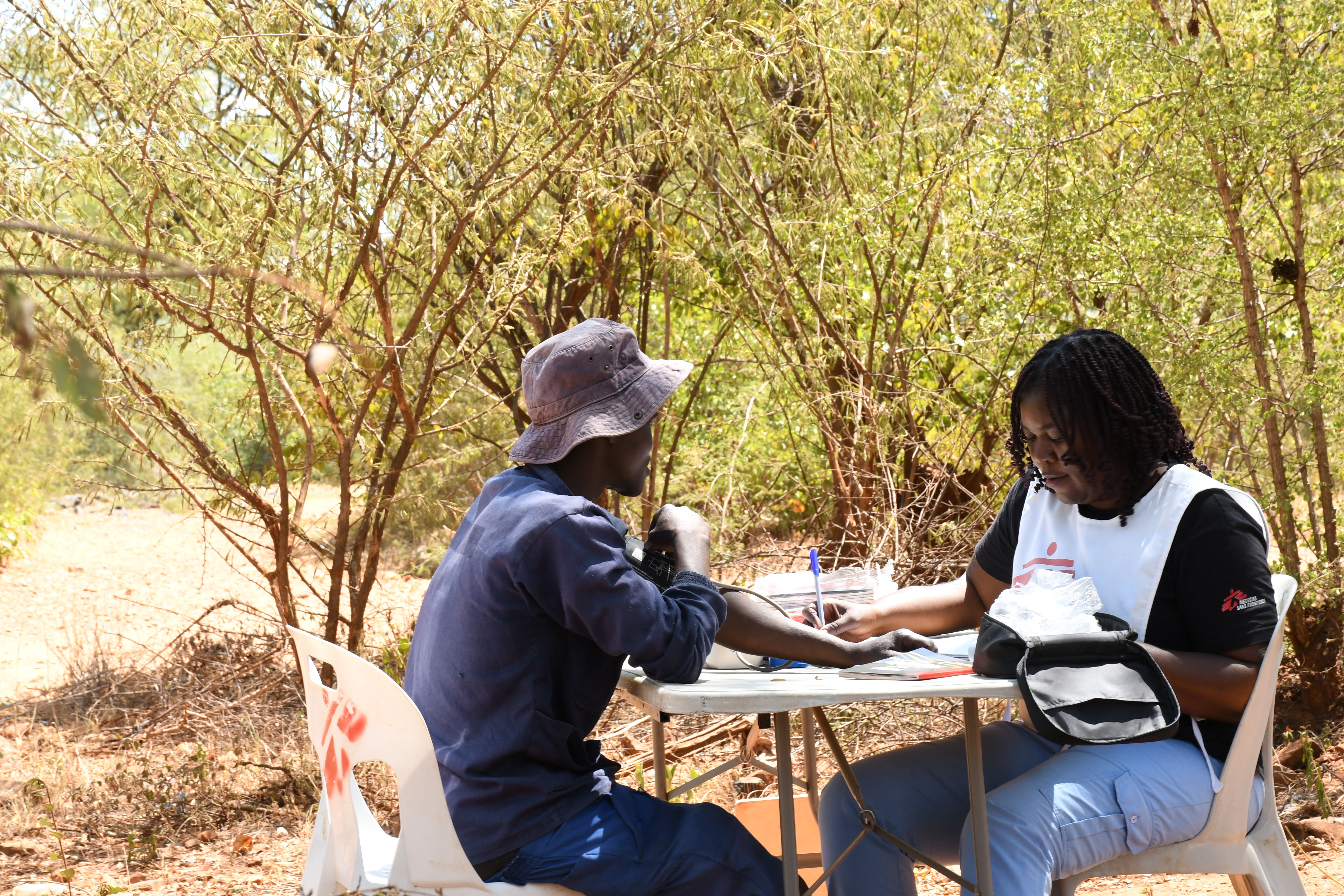 Artisinal miner gets a BP check up by MSF nurse. Photographer: MSF| Location: Zimbabwe| Date: 25/06/2024