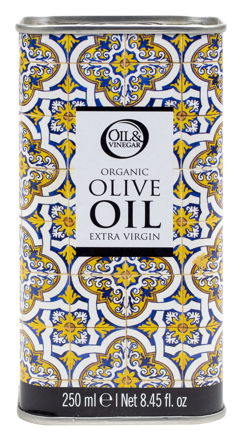 Biologische Spaanse extra vierge olijfolie in designblik (geel) - € 9,95