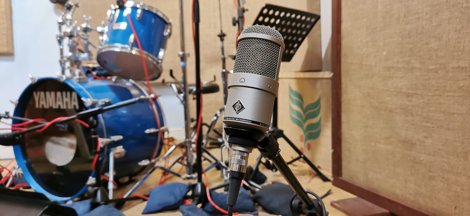 The Neumann M 147 Tube is used to capture the body of an instrument