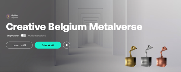 Creative Belgium pioniert met lancering ‘Metalverse’ in de Metaverse op Creative Belgium Awards 2022