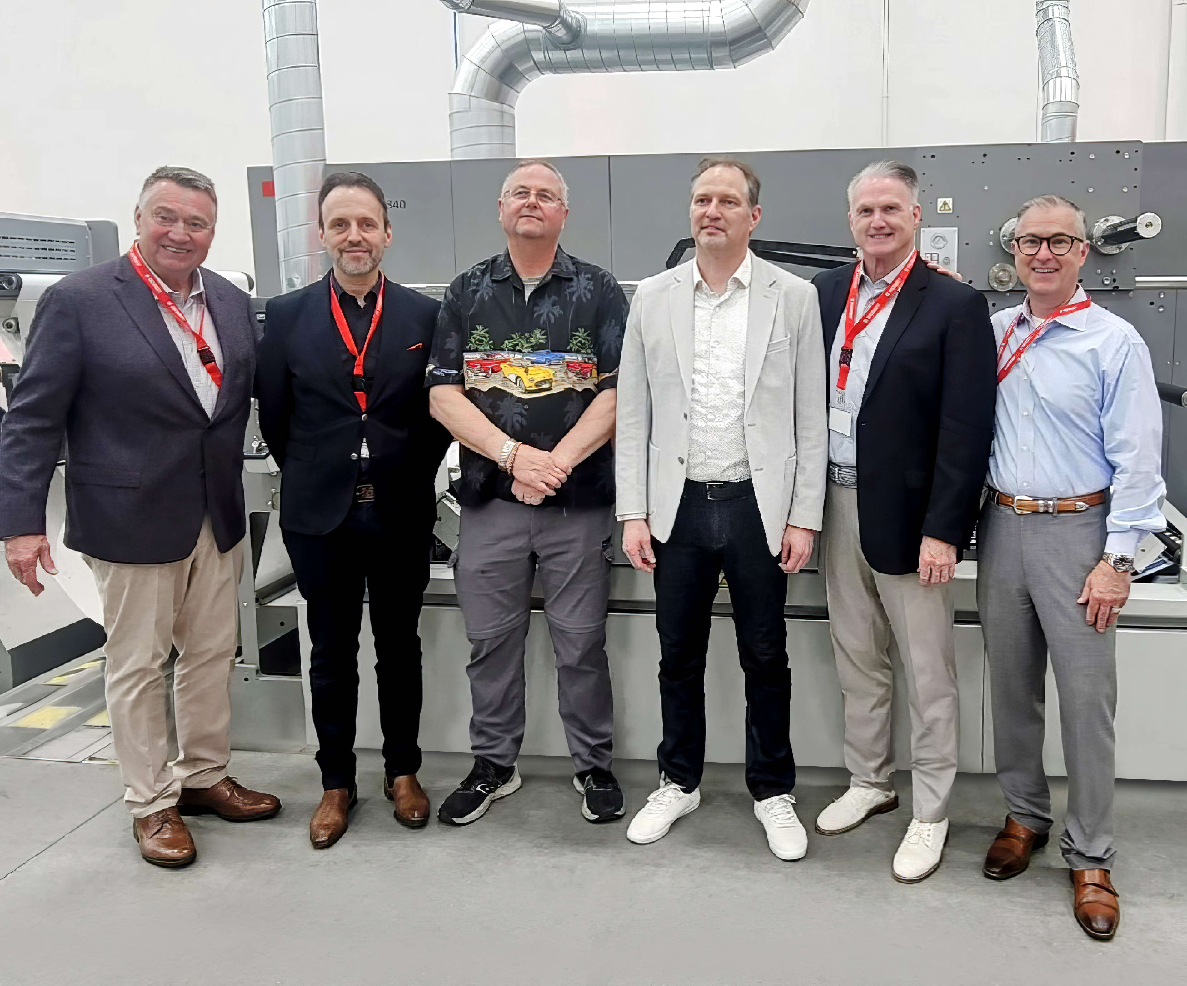 Ken Brown (Technology and Business Development Manager, BOBST), Matteo Cardinotti (Head of PL Narrow-Mid Web, BOBST), Don Rees (Partner of Northern Label), Sean Murray (President of Northern Label), Matt Bennett (Zone Business Director Labels, BOBST), Jeff Morgan (Area Sales Manager, BOBST) Ken Brown (Technology and Business Development Manager, BOBST), Matteo Cardinotti (Head of PL Narrow-Mid Web, BOBST), Don Rees (Partner of Northern Label), Sean Murray (President of Northern Label), Matt Bennett (Zone Business Director Labels, BOBST), Jeff Morgan (Area Sales Manager, BOBST)