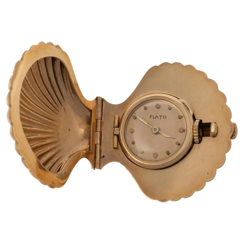 Paul Flato Midcentury 14K Yellow Gold Seashell Pocket Watch, $7,800, 1stdibs.com 