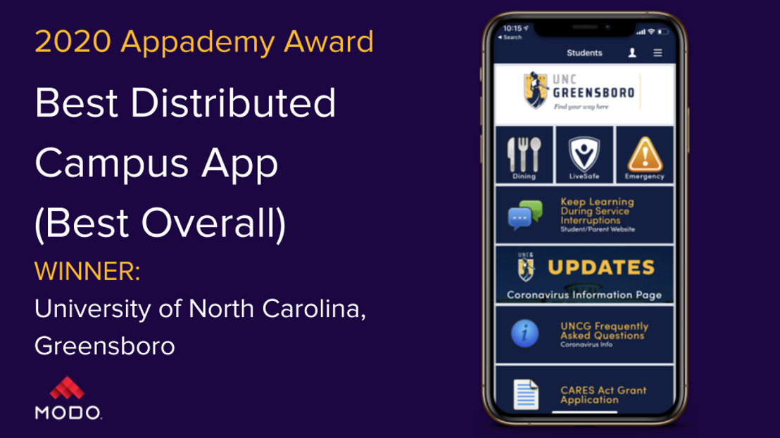 Modo Announces the Best of the Best 2020 Campus App “Appademy Award” Winners