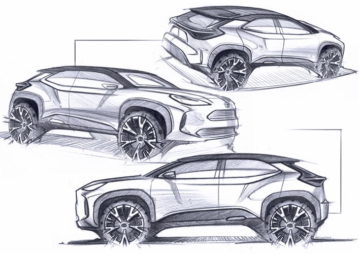 Yaris Cross Sketches
