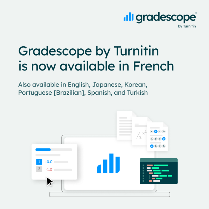 Gradescope by Turnitin is now available in French