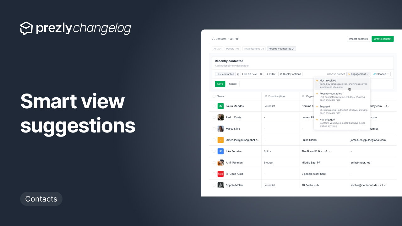 Smart view suggestions and improvements