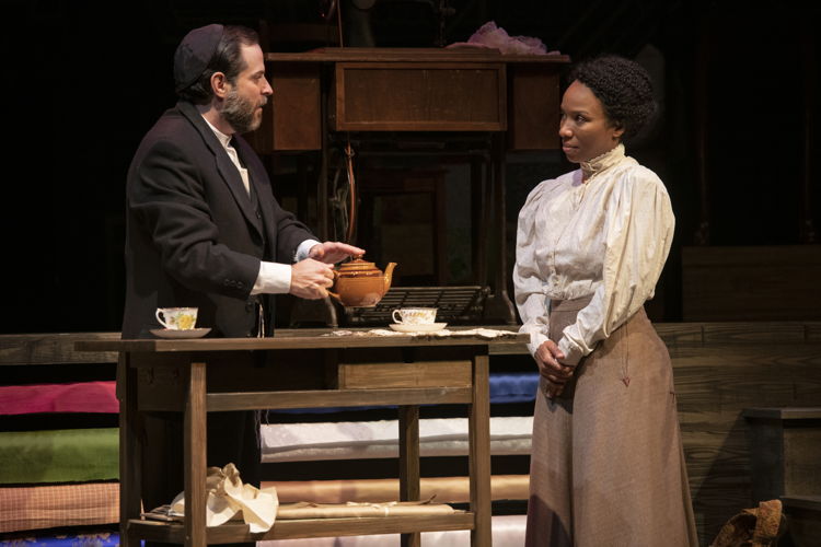 Matthew Gorman (Mr. Marks) and Jenny Brizard (Esther) in Intimate Apparel by Lynn Nottage / Photos by David Cooper
