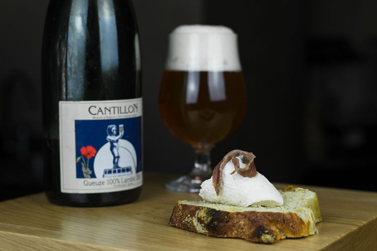 Cremeria Capolinea, Gelato al burro e alici con birra Gueuze Lambic di Cantillon 