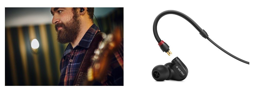 The IE 100 PRO features a low-profile mould and a reinforced ear-hook