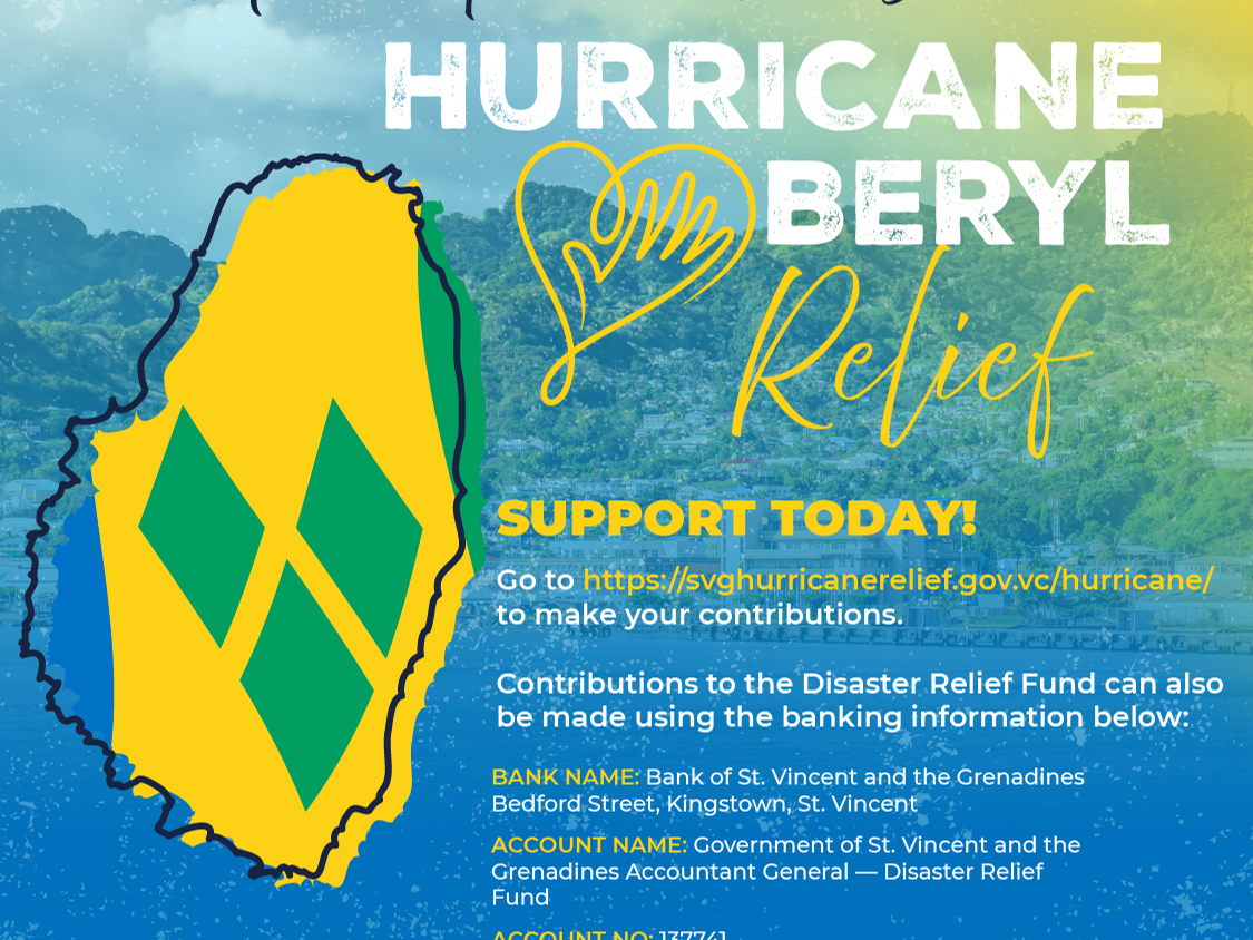 GOVERNMENT OF ST. VINCENT AND THE GRENADINES ACTIVATES DISASTER RELIEF FUND 