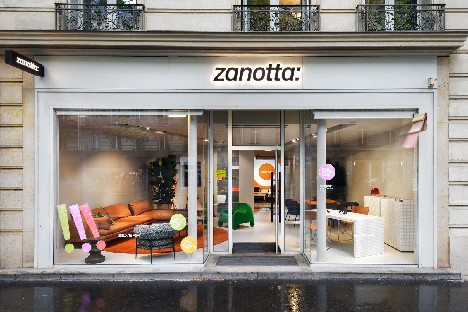 The Zanotta flagship store in Paris on Boulevard St. Germain The Zanotta flagship store in Paris on Boulevard St. Germain