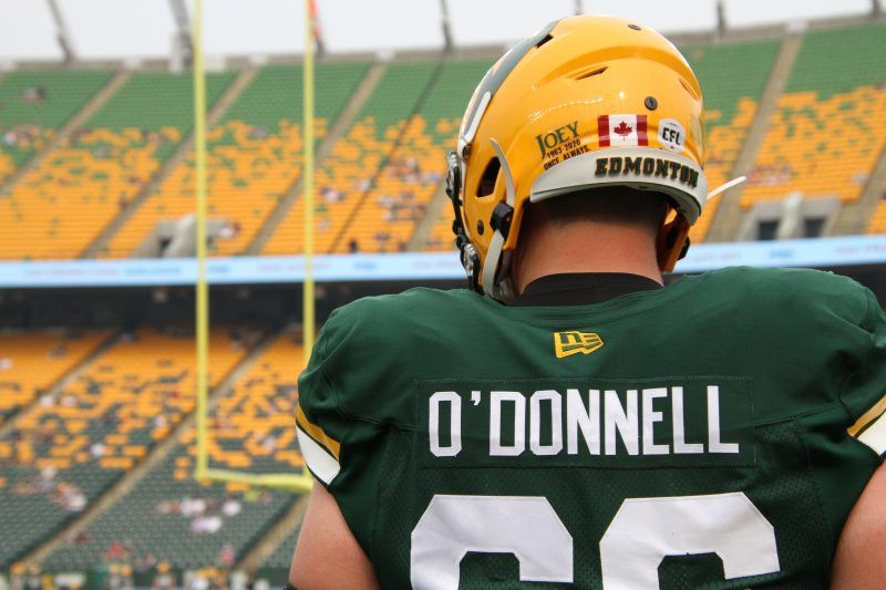 O'Donnell leaves Green and Gold after being a pillar of consistency on Edmonton's offensive line. Photo credit: Edmonton Elks.