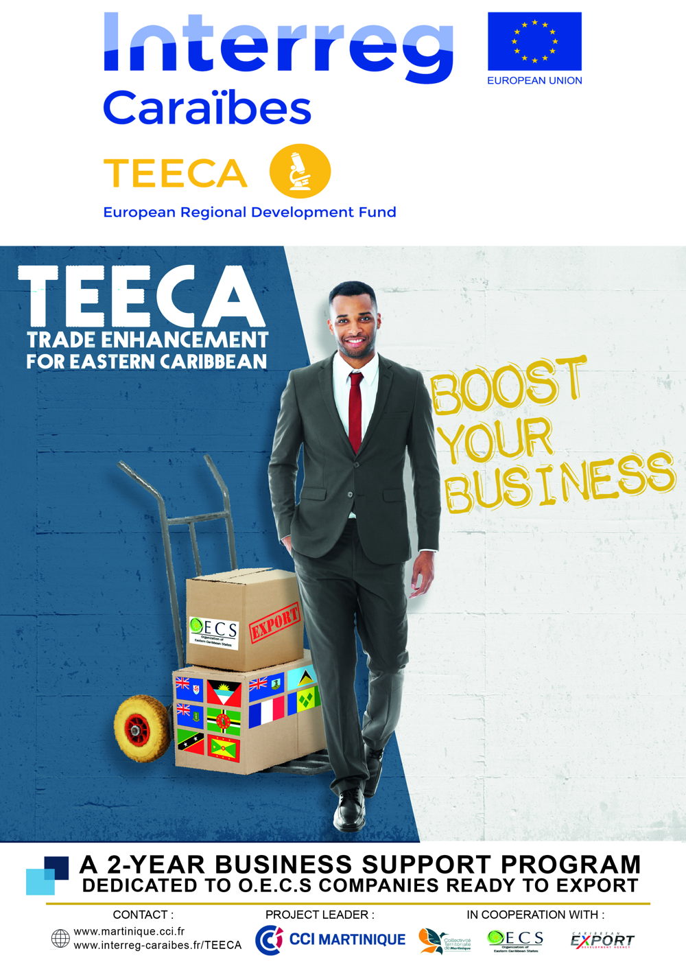Poster of the TEECA Project - Chamber of Commerce of Martinique