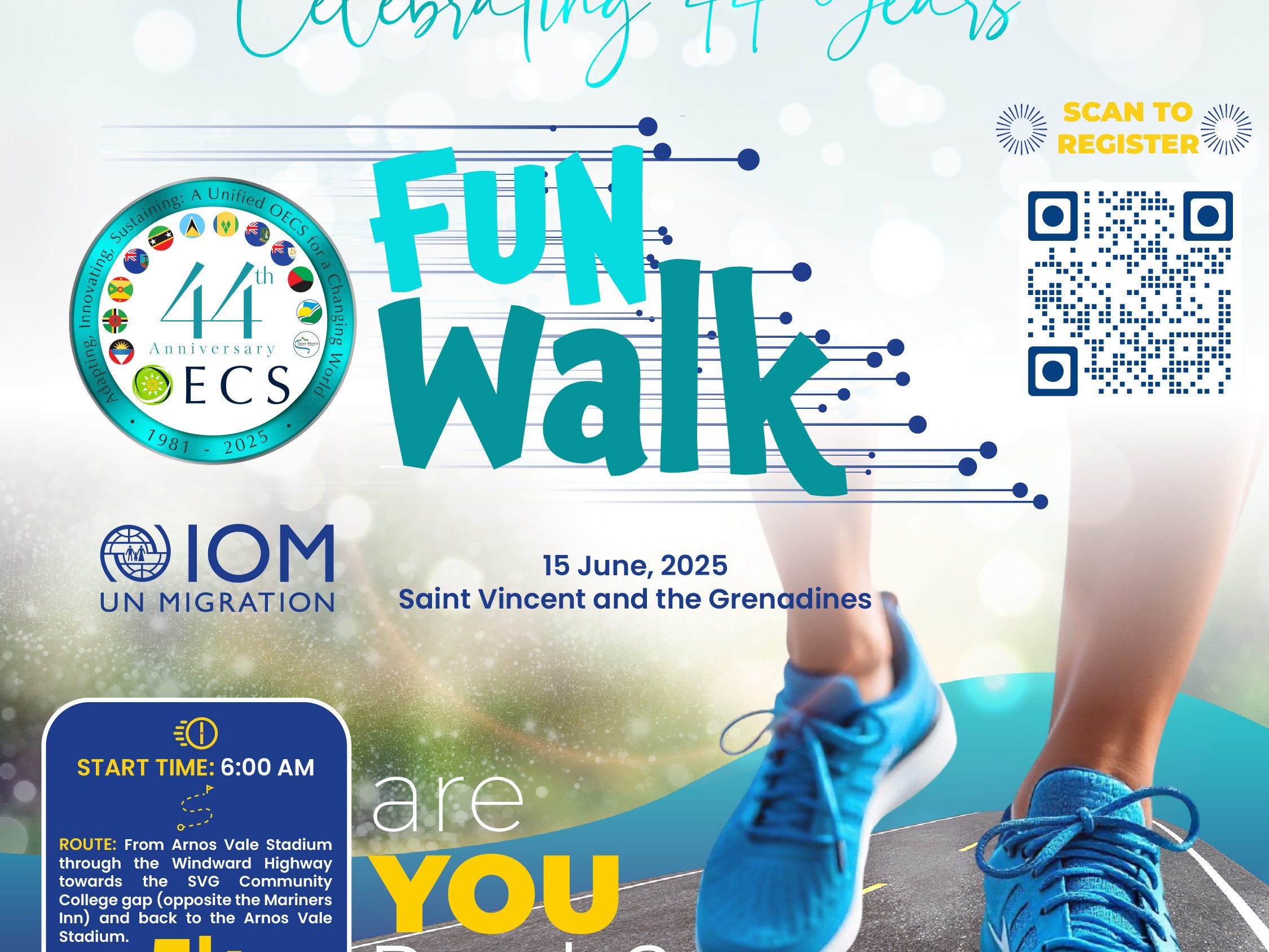 OECS Invites Public to Join Fun Walk to Celebrate its 44th Anniversary in Saint Vincent and the Grenadines