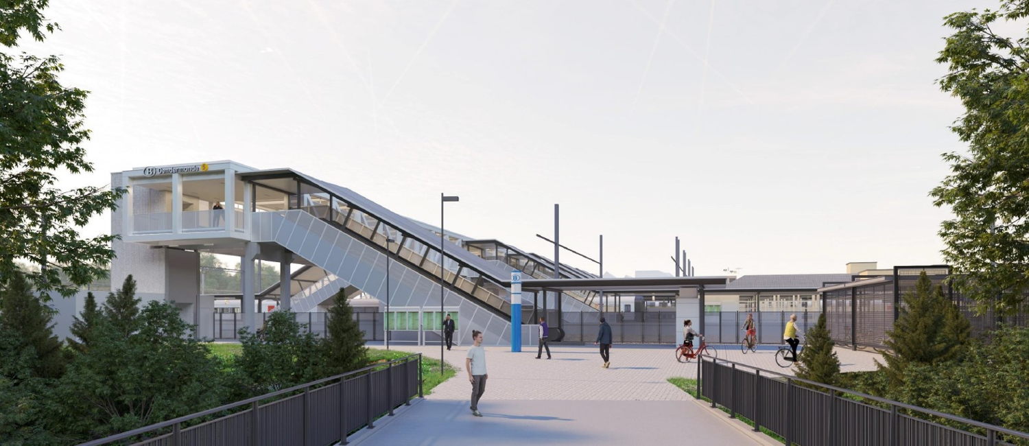 De nieuwe toegangsbrug over de Vondelbeek © NMBS