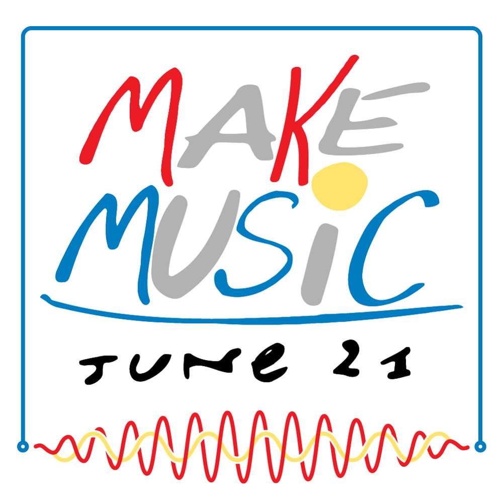 Make Music Day is celebrated in 120 countries around the world.  Logo courtesy of makemusicday.org