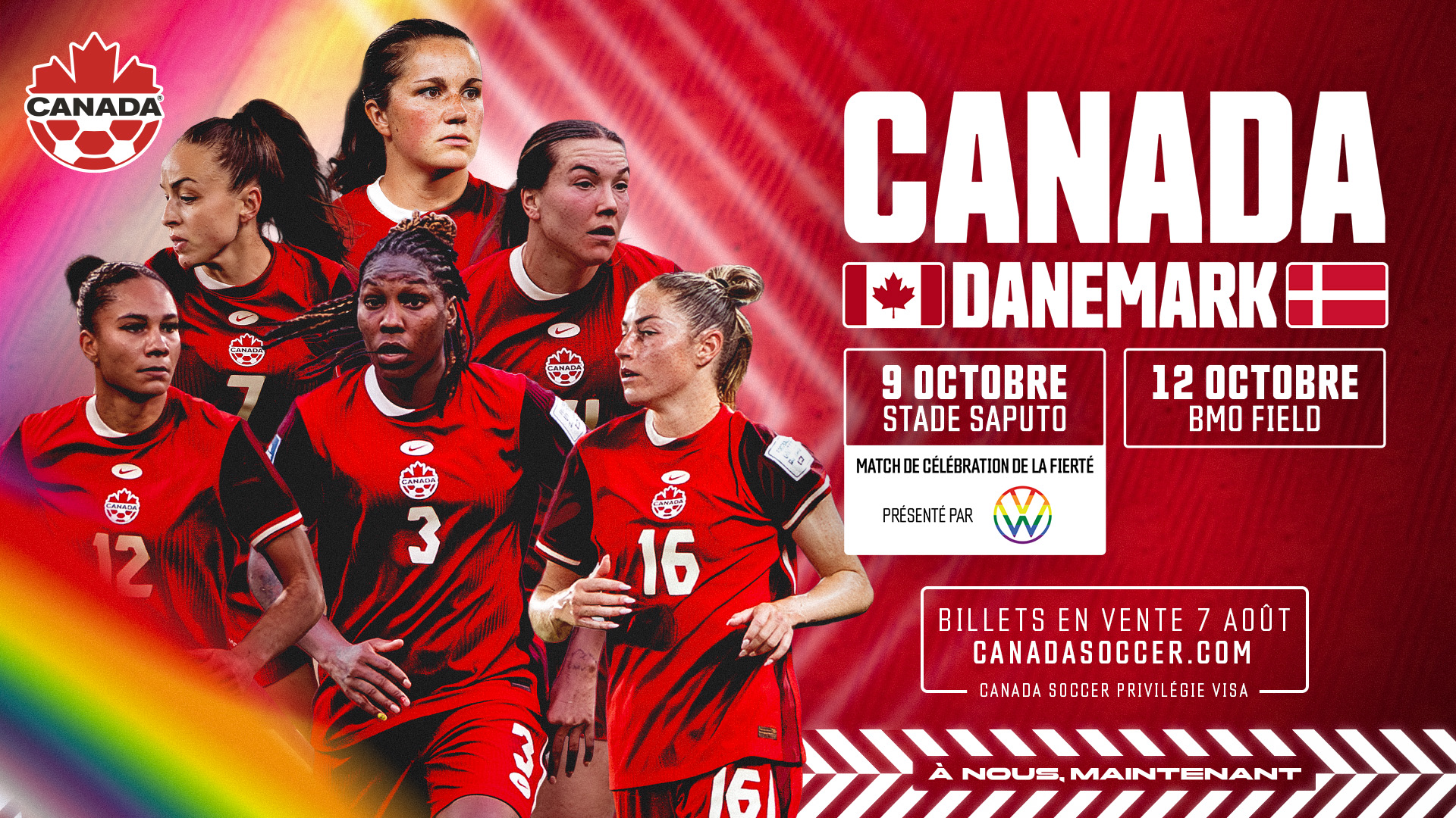 Le CANWNT accueillera le Danemark à Montréal et à Toronto en octobre