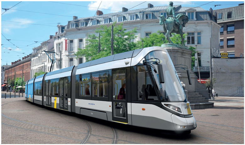 De nieuwe lagevloertram van De Lijn die vanaf midden 2022 in Antwerpen rondrijdt.