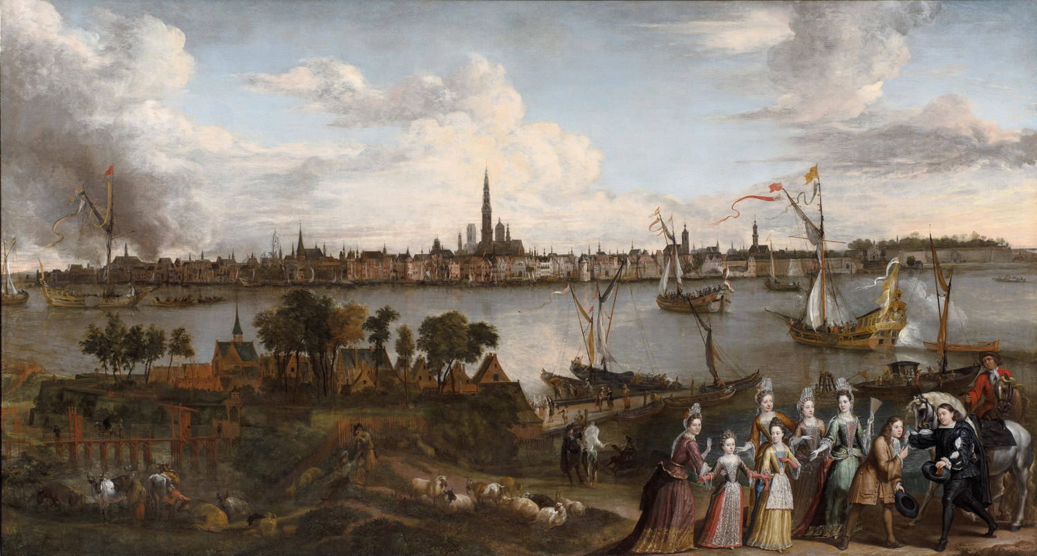 ‘De aankomst in Sint-Anneke, met zicht op Antwerpen’, Hendrik van Minderhout en Jan van Helmont.