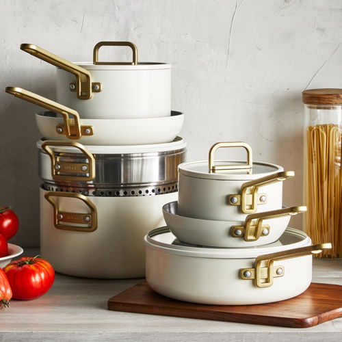 GreenPan™ Stanley Tucci™ Ceramic Nonstick 11-Piece Cookware Set, Carrara White