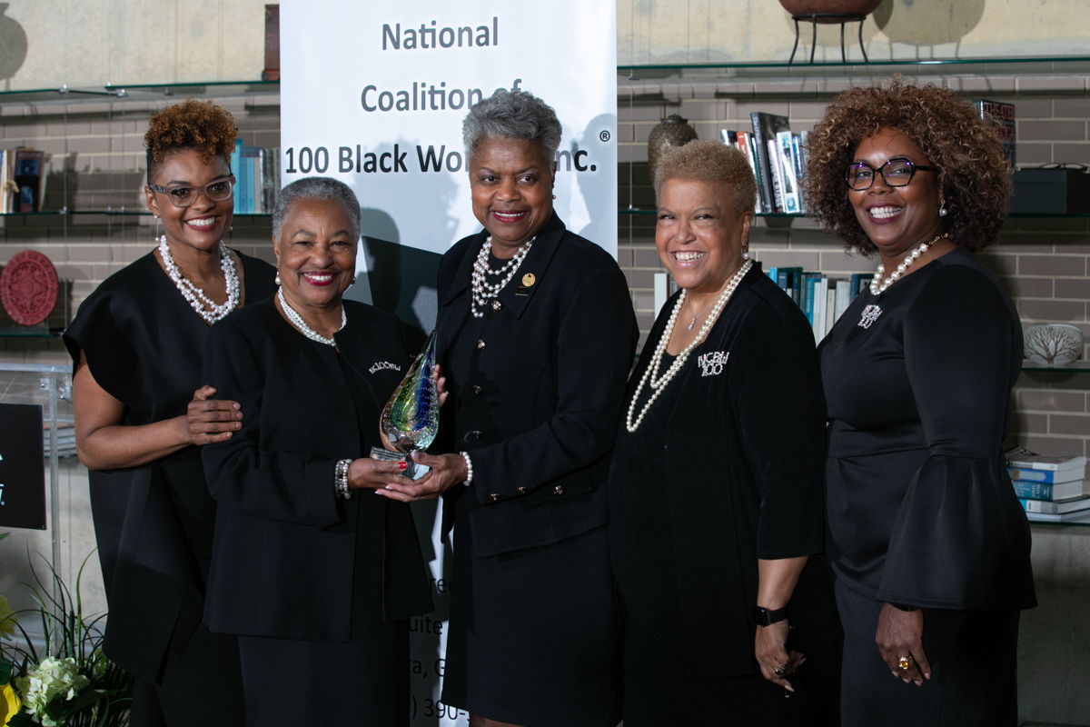 NCBW plays an active role in promoting women in leadership and works to help shape and define positions for women locally and globally.  Image: National Coalition of 100 Black Women receives the Legislative Day Award.