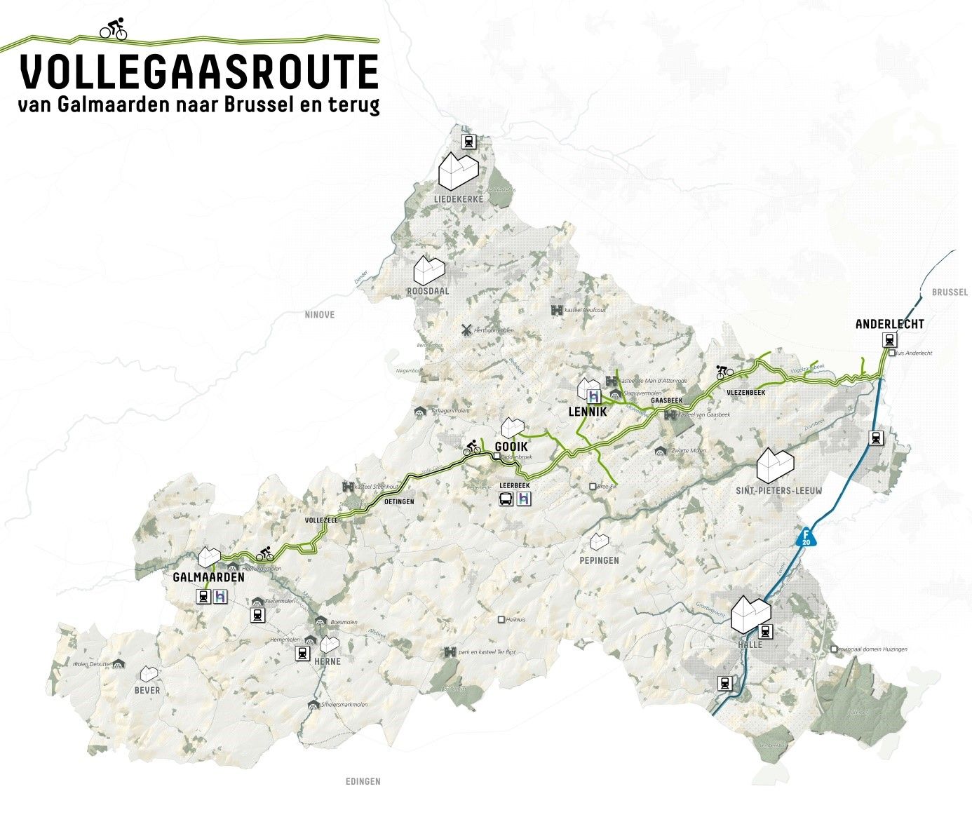 De VolleGaasroute doorkruist het Pajottenland, vanaf Galmaarden naar Brussel