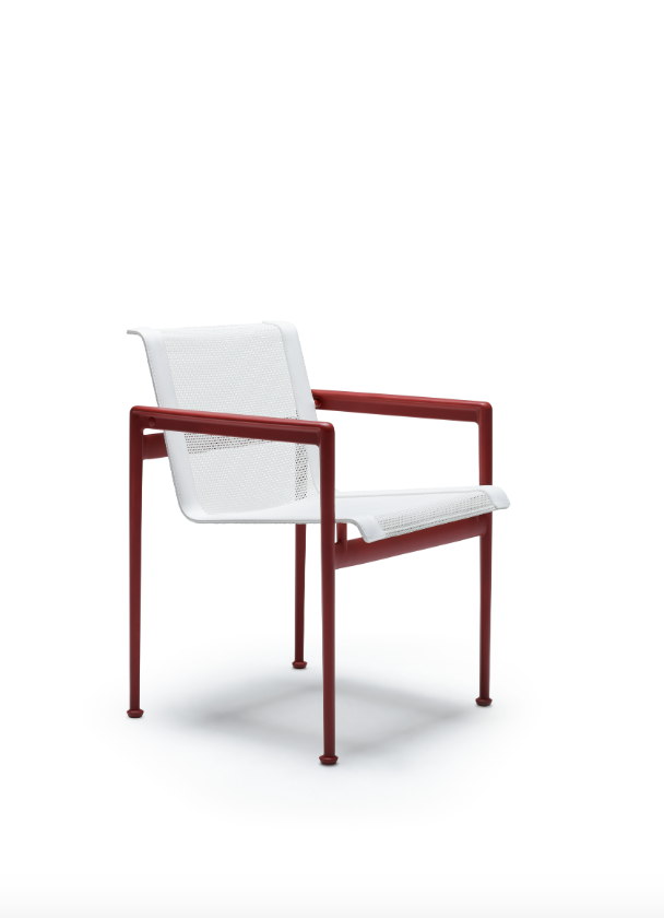 Knoll 1966 Schultz Collection Dining Chair in White with Dark Red