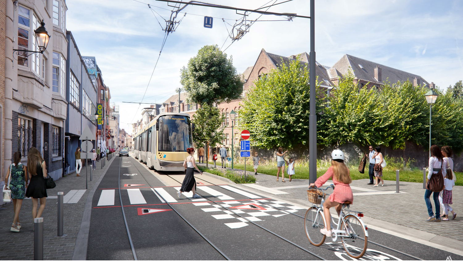 Simulatiebeeld van de vernieuwe Morisstraat