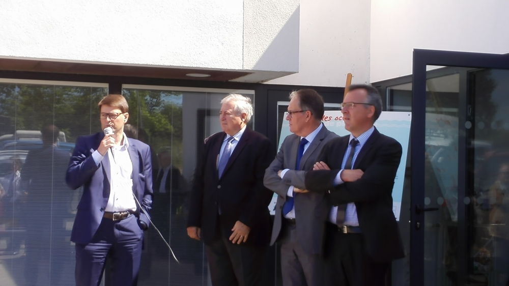 From left to right: Alexandre Dangis (Co-founder of Waste Free Oceans), Pierre Lambret (Prefect of Côtes d’Armor), Alain Cadec (MEP and Chairman of the Côtes d’Armor Council), Thierry Burlot (Chairman of Kerval Centre Armor)