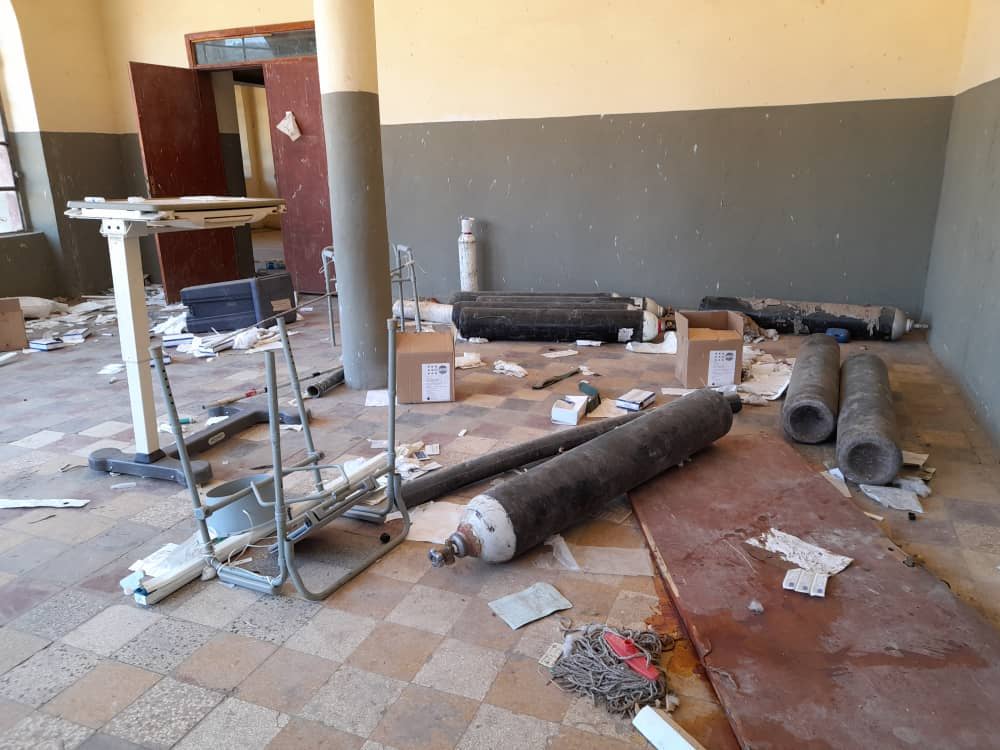 Image taken by MSF staff from inside Selekleka hospital in Tigray, Ethiopia. As a result, the hospital is now closed and unable to function, leaving a huge gap in the needs of the local population. Feb 2 2021, credit MSF