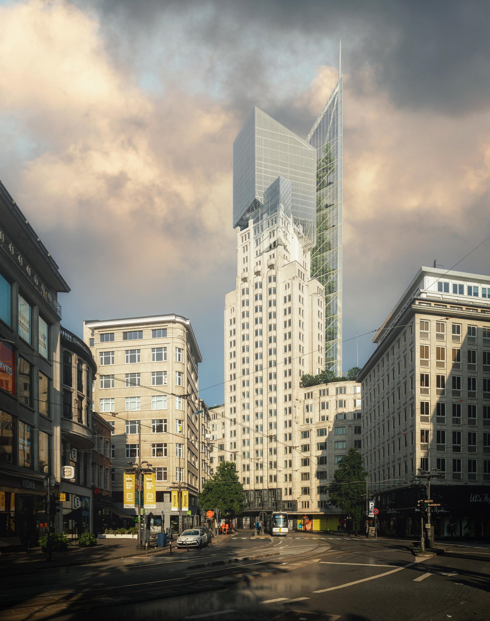 Het concept voor de vernieuwde Boerentoren van de hand van toparchitect Libeskind. Foto Katoen Natie Groep/Daniel Libeskind