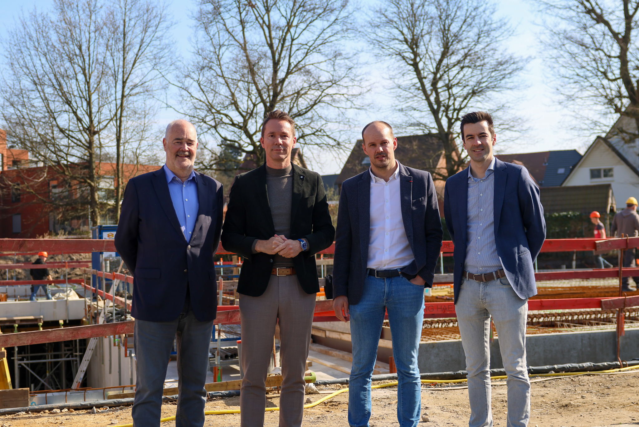 Johann Leten (Voka - KvK Limburg), Jo Brouns (Vlaams minister), Nico Vanclooster (Bouwonderneming Haex) & Jonas De Raeve (Voka - KvK Limburg)