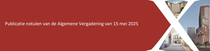 Publicatie notulen van de Algemene Vergadering van 15 mei 2025