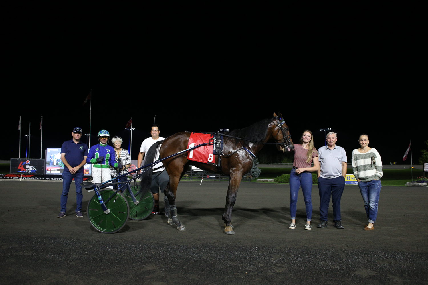Mars Hill in the winners circle for the second William Wellwood Elimination on August 19, 2023 at Woodbine Mohawk Park (New Image Media)