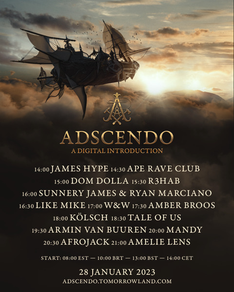 Preview: Discover the full line-up of Tomorrowland Belgium 2023 on Saturday January 28 during ‘Adscendo – A Digital Introduction’