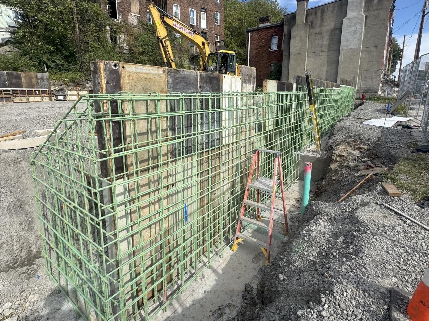 Steel support structure recently installed at Fifth Avenue and Kirkpatrick Street Steel support structure recently installed at Fifth Avenue and Kirkpatrick Street