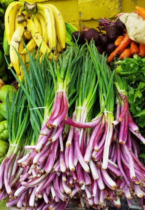 Agricultural produce at a market stall in Dominica earlier this year.