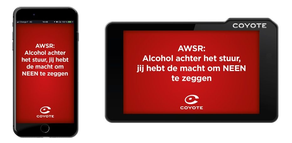 Coyote sensibiliseert tegen rijden onder invloed van alcohol