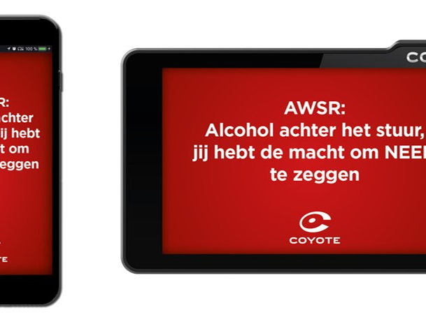 Coyote sensibiliseert tegen rijden onder invloed van alcohol
