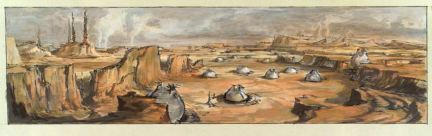 ‘Geonosis Tower, Exterior Environment’, Star Wars: Attack of the Clones (2002), digital concept art, Erik Tiemens © Lucas Museum of Narrative Art, Los Angeles